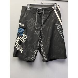 Alliance Black All Over Print Board Shorts Men's Size 30 No Generation Graphic‎